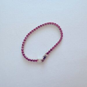 J.Crew pink cubic zirconia tennis bracelet.